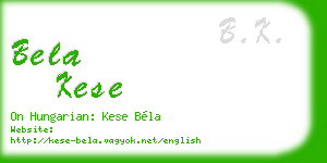 bela kese business card